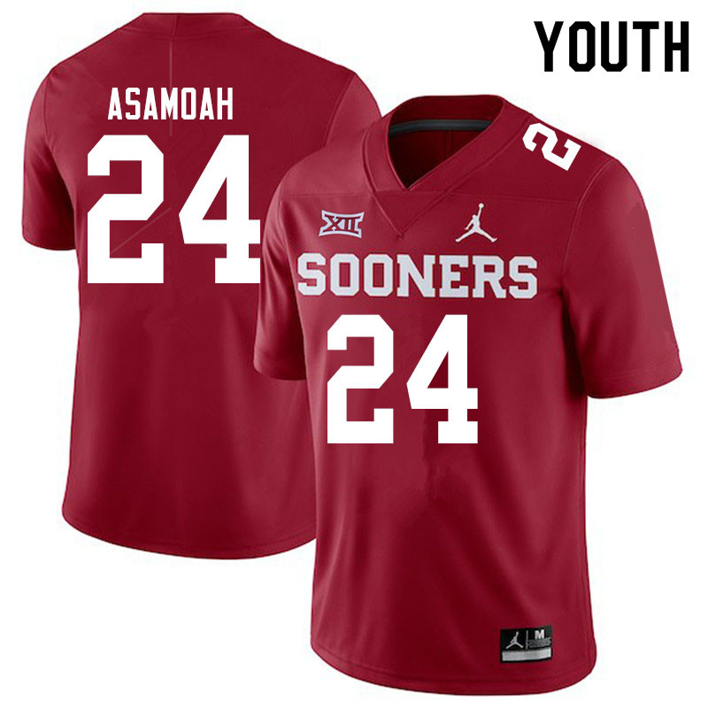 Youth #24 Brian Asamoah Oklahoma Sooners Jordan Brand College Football Jerseys Sale-Crimson - Click Image to Close